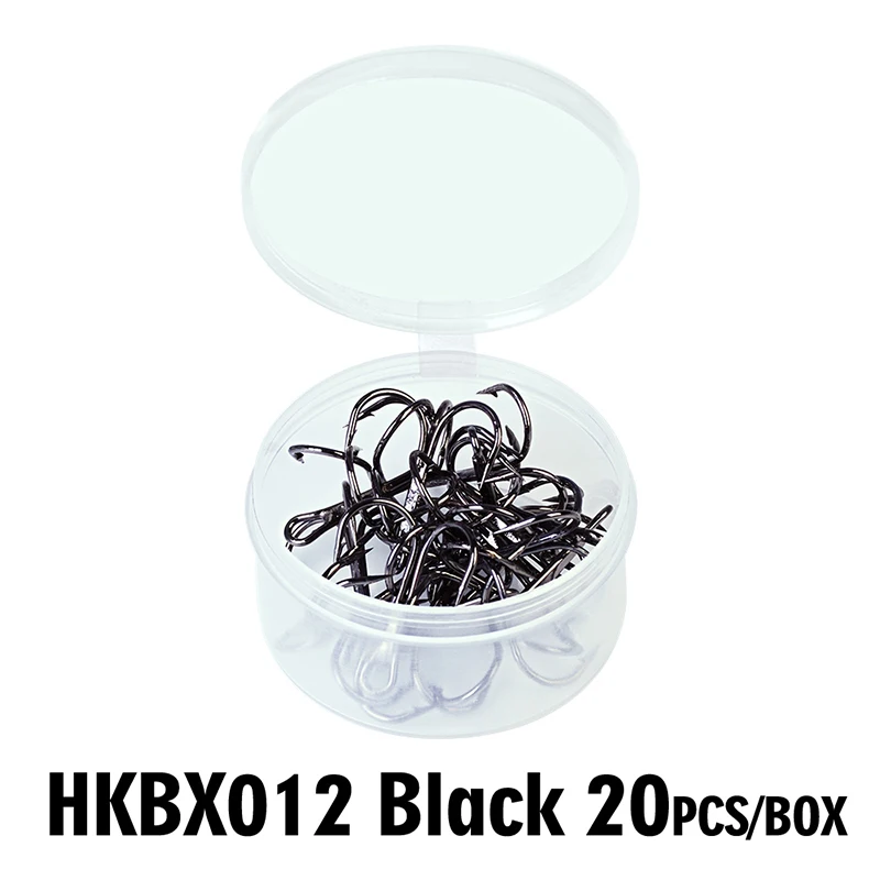 

20pc/Box Fishing Hook Black/Brown/White/Red 2/4/6/8/10# Fishhook High Carbon Steel Treble Hooks Fishing Tackle