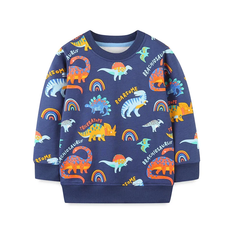 Купи Jumping Meters New 2021 Dinosaurs Sweatshirts For Boys Girls Autumn Winter Cotton Children's Clothes Fashion Sport Kids Hoodies за 513 рублей в магазине AliExpress