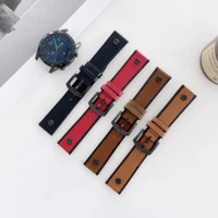 22mm leather strap for samsung galaxy watch 45mmhuawei watch3gt2 menwomen replacement bracelet wristband for amazfit gtr 47mm