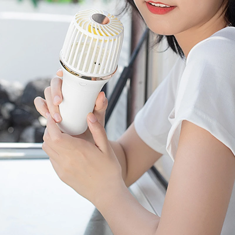 

Microphone Handheld Spray Fan Charging Desktop Small Desk Fan Portable Charging Mini Humidification Small Fan