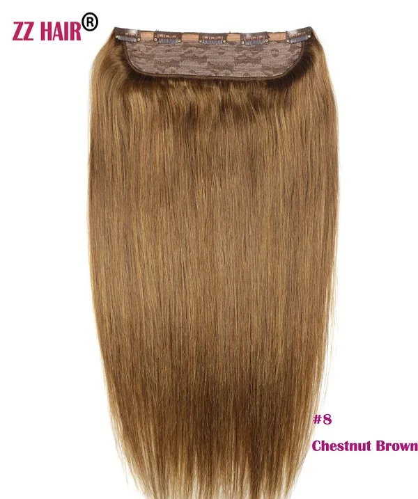 ZZHAIR 100 г-200 г 1"-28" Искусственные волосы одинаковой направленности волос один кусок набор 5 клип в человеческие волосы для наращивания Натуральные Прямые Волосы