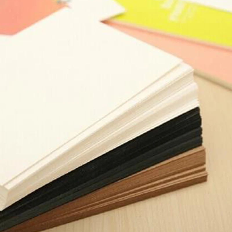 

100pcs Vintage Blank Card DIY Greeting Cards Graffiti Word Cards Wedding Party Gift Thick Kraft Paper Postcards