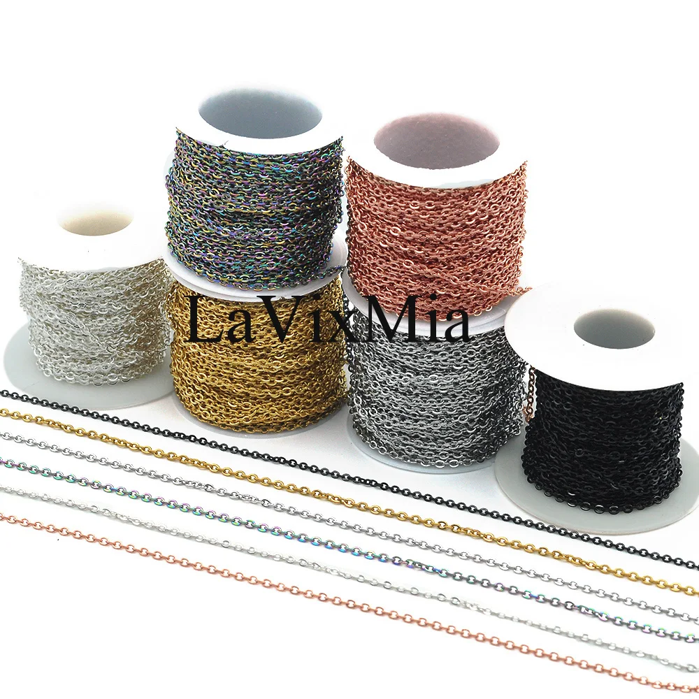 2 м/лот 100% из нержавеющей стали DIY ожерелье ювелирные изделия изготовление