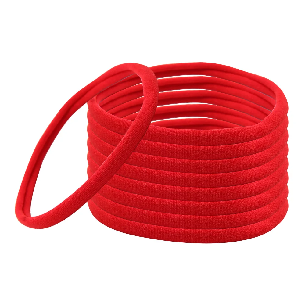 red IBOWS 10 шт. спандекс нейлоновая повязка однотонный комплект с эластичной резинкой и повязка на голову для маленьких девочек Малыш DIY узкие лентой Головные уборы аксессуары для волос - Цвет: red
