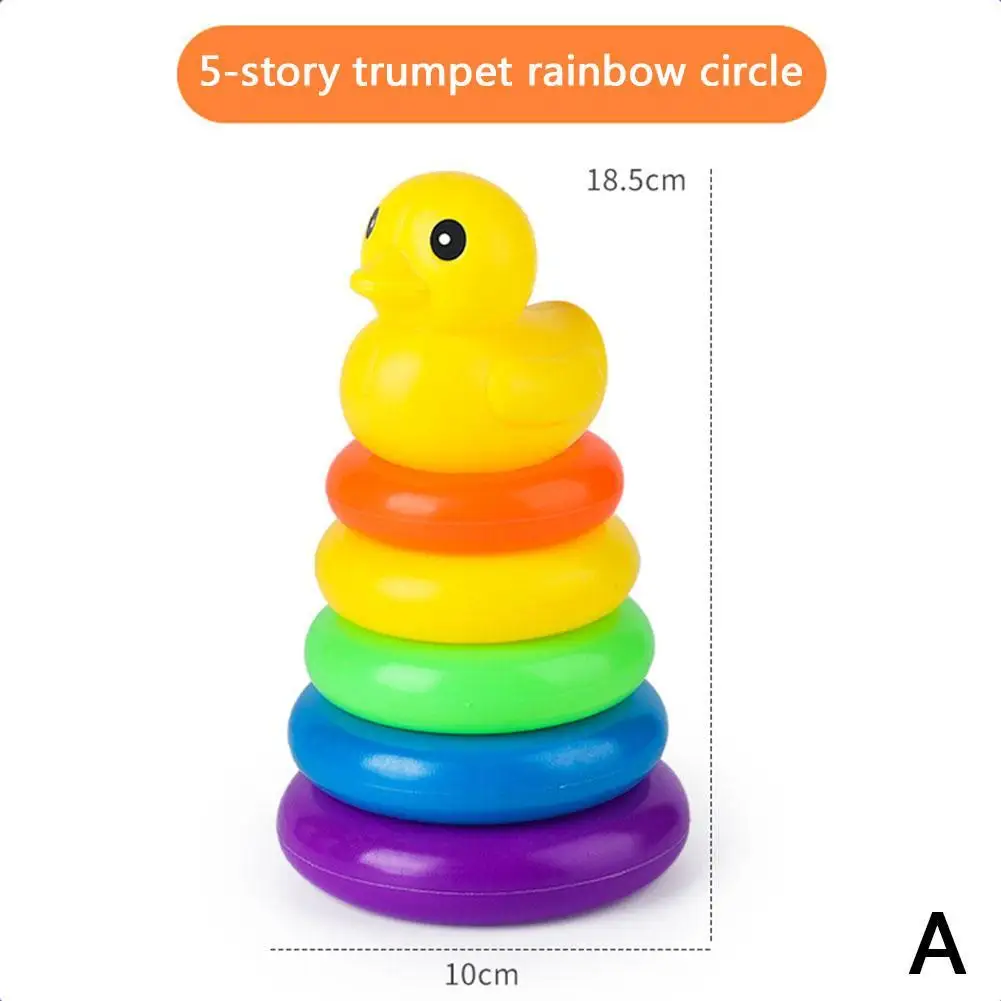 

Rainbow Stacking Ring Tower Stacking Ring Blocks Baby Early Montessori Teaching Toddler Baby Toys Toys Education Wooden Aid G2A5