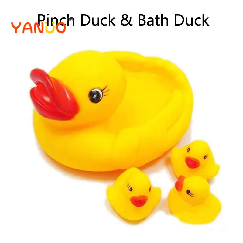 YANUO резиновая игрушка утки детские игрушки резиновые желтые Утки Семья 4 шт