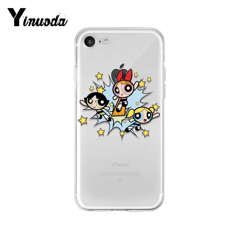 Чехол Yinuoda The Powerpuff для девочек, мягкий чехол для телефона iPhone 8 7 6 6S Plus X XS MAX 5 5S SE XR 10, чехол Capa 11 pro max