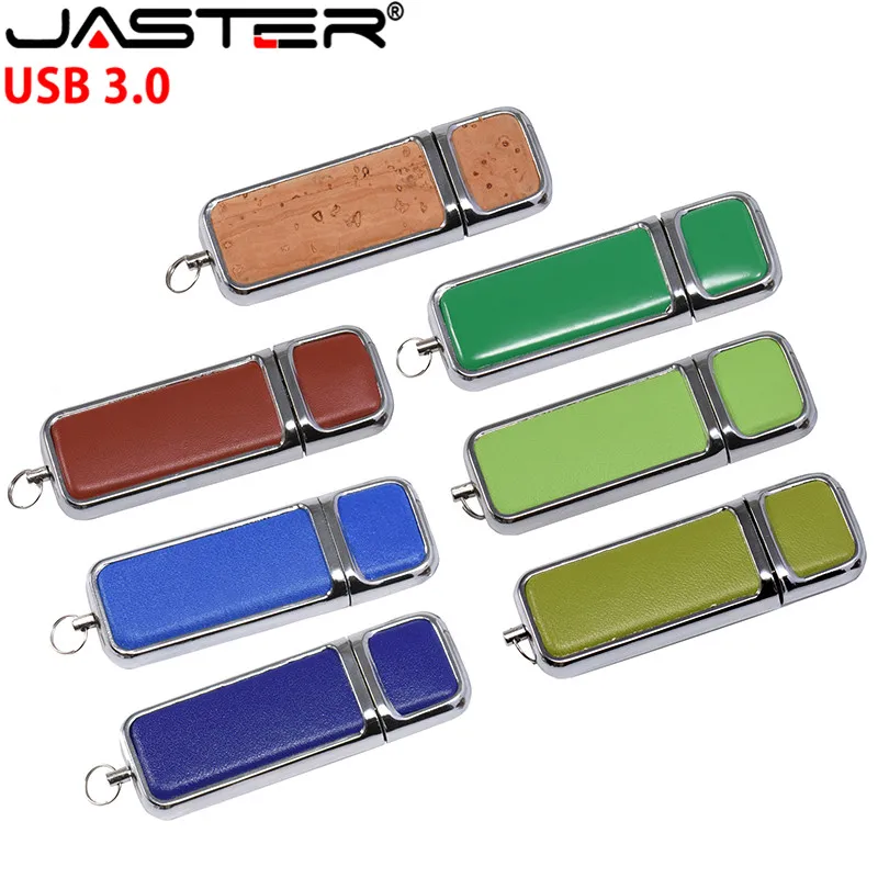 JASTER USB 3,0 с логотипом клиента, кожаный usb флеш-накопитель, металлическая коробка, флешка, 8 ГБ, 32 ГБ, коммерческая карта памяти, 4 ГБ, 16 ГБ, подарок