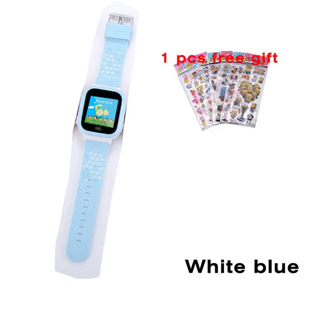 white blue gift 1 Q02 Детские умные часы с камерой и подсветкой, Детские часы с сенсорным экраном, SOS Вызов, LBS, отслеживание местоположения, Детские умные часы - Цвет: white blue gift 1