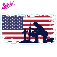 sticky veteran american flag car sticker decal worn flag bumper perfect veteran military motorcycle off road laptop trunk