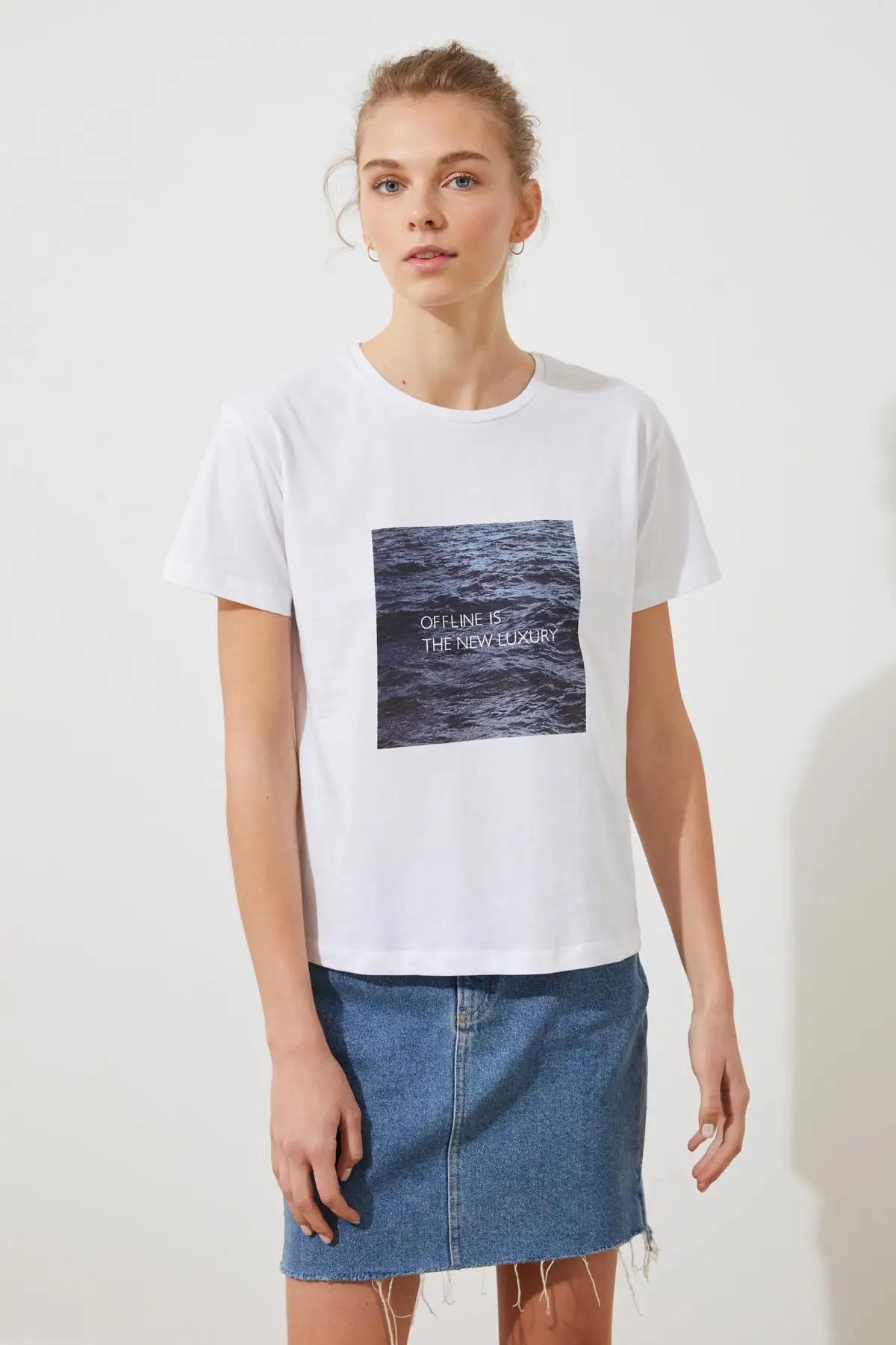 Белая футболка с принтом|Футболки| |