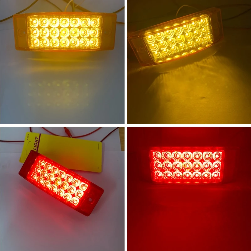 

1pair 21LED Truck Lorry Trailer Side Marker Light Truck Lights Car Turn Signal Brake Rear Warning Tail Light Lamp 24V 12V
