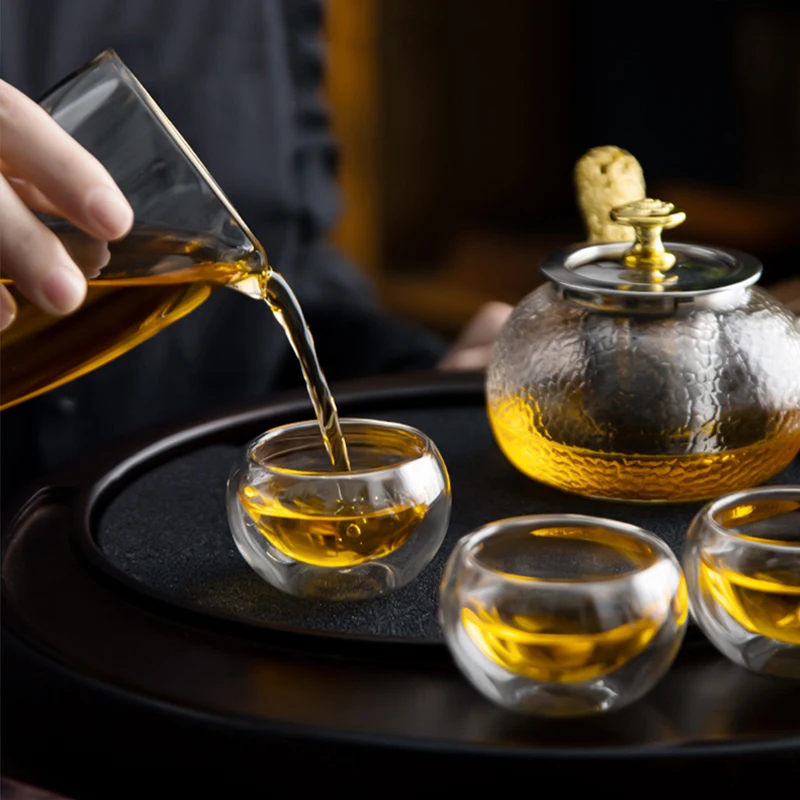 SENDIAN двойная прозрачная стеклянная чайная чашка термостойкая ручной работы