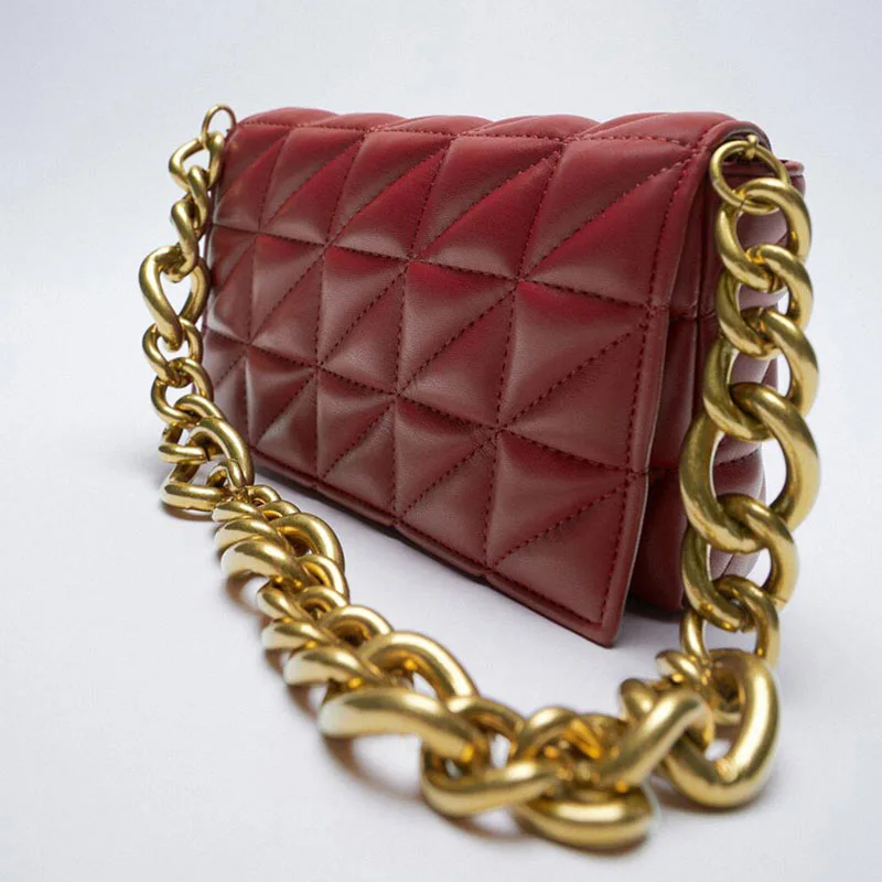 

Thick Chain Design Underarm Bag Small Quality Pu Leather Shoulder Bags for Women Classic Luxury Brand Female Handbags and Purses