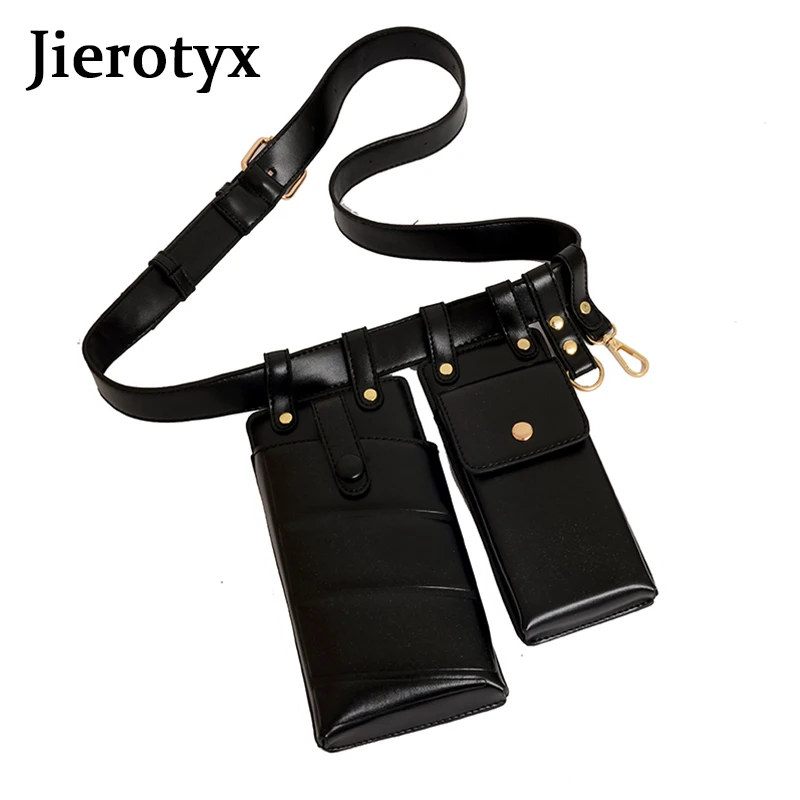 JIEROTYX Luxury Fashion Gothic Women Waist Bags 2020 Mobile Phone Packs Hip-Hop Chest Punk Belt Bag New Designer Fanny Pack | Багаж и