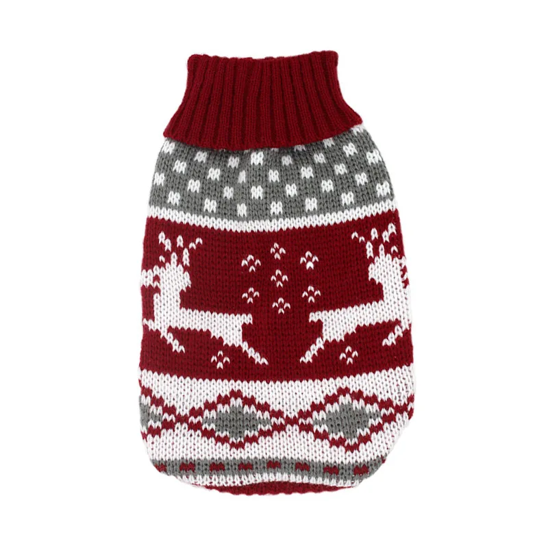 Рождественский свитер для собаки мультяшная одежда домашних животных маленьких