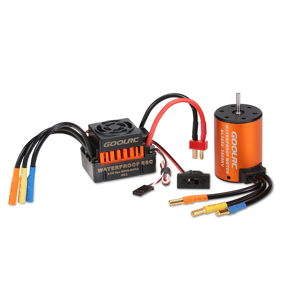 GoolRC обновленный водонепроницаемый 3650 3900KV RC бесщеточный двигатель с 60A ESC комбо набор для 1/10 RC Автомобиль Грузовик Мотор Комплект