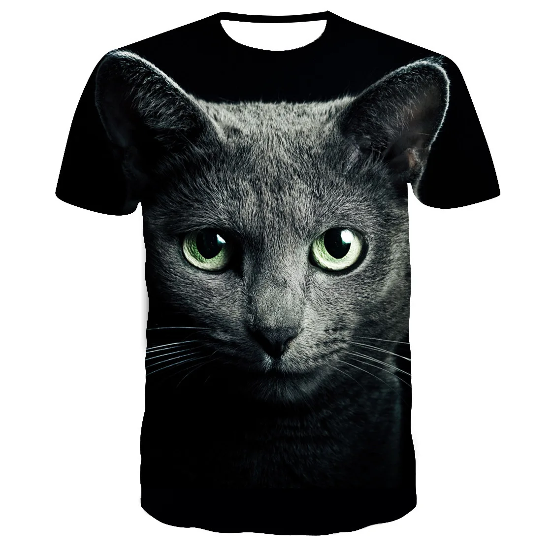 

Cute Cat Print T-shirt Men 3d T-shirt Fashion Cute Cat Pattern Girls T-shirt Top O-neck Short-sleeved Shirt All-match Top