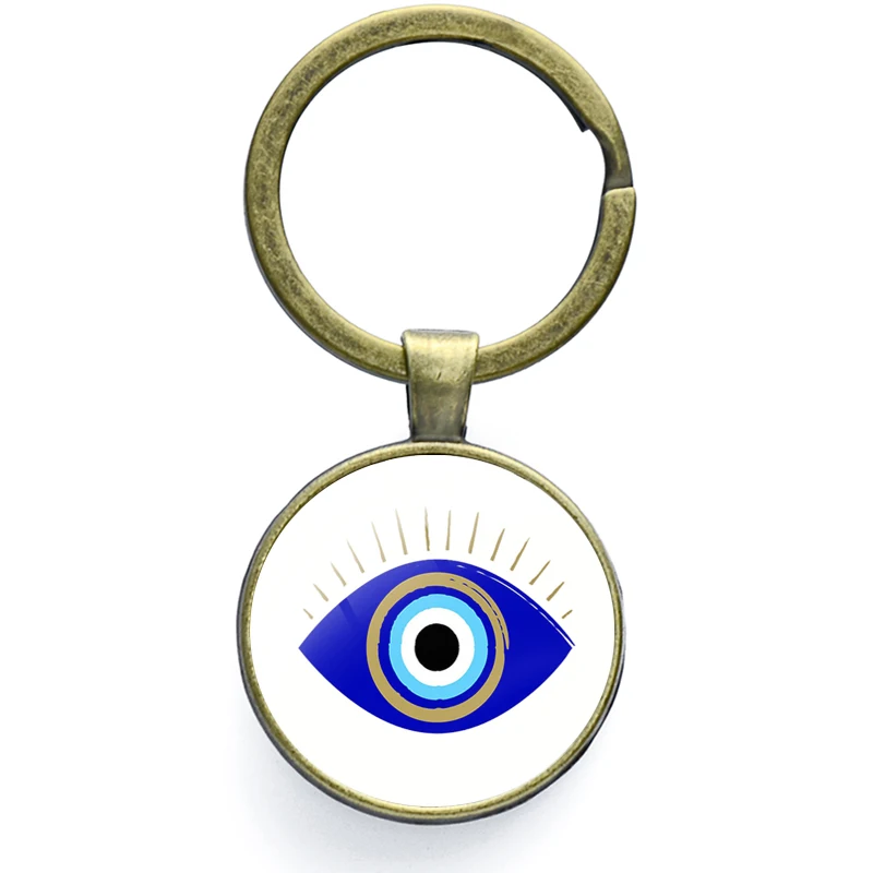 Синий Зло стеклянный купол ручной работы Круглый турецкий греческий глаз