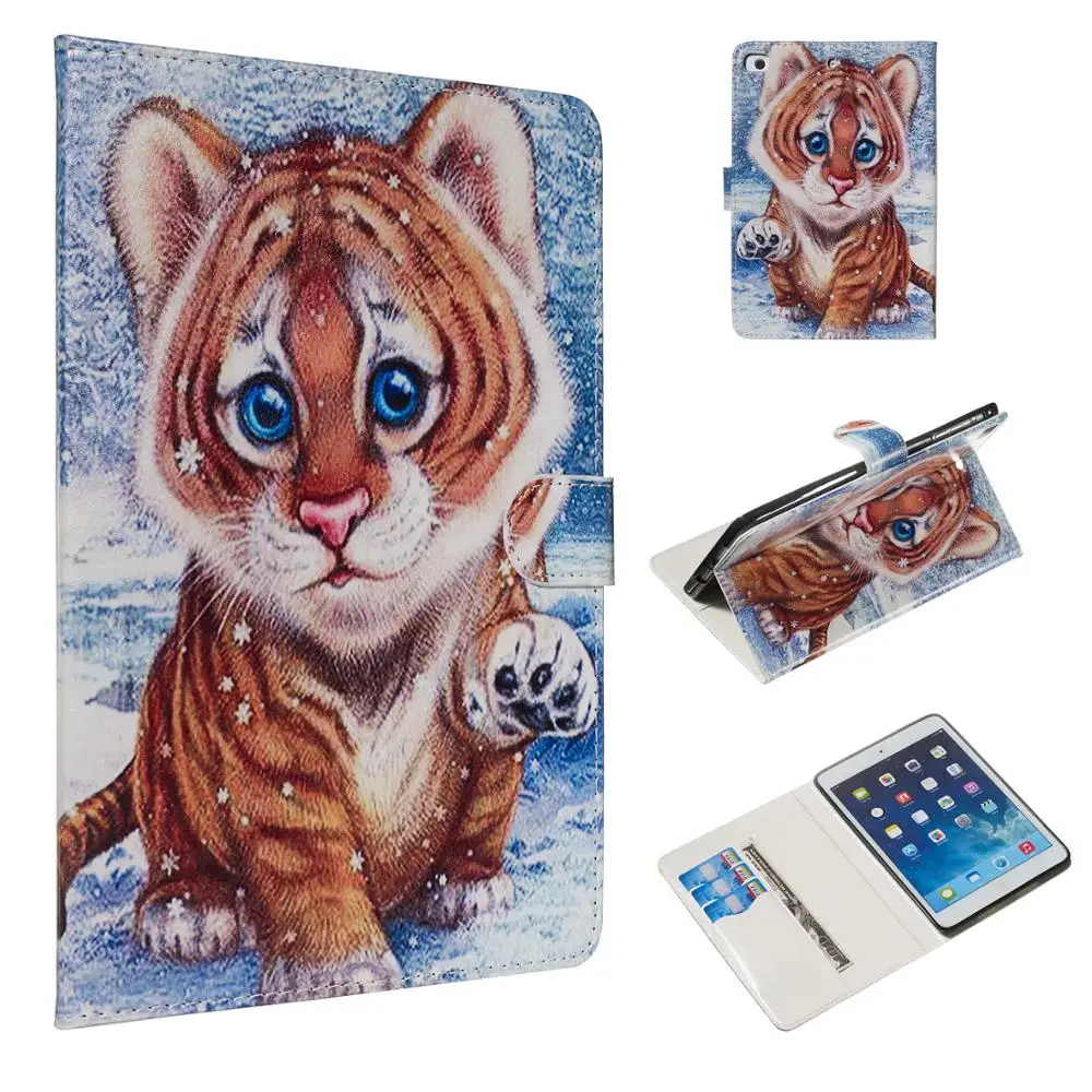 Чехол для iPad Mini мультяшный единорог кот тигр флип чехол из искусственной кожи 5 4 3