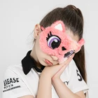 Детская плюшевая маска для глаз Панда Кролик цветная Меховая повязка на глаза для сна для женщин Зимняя Милая Мягкая повязка на глаза с животными