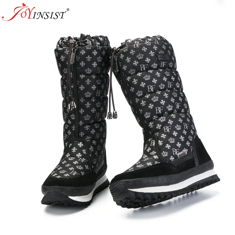 Warm Cotton Boots Flat Bottom Wool New European and American Snowflake High Boots Thickened Super Soft Snow Boots Female