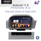 Автомобильный DVD-плеер PX6 IPS, 2 din, Android 11,0, 8 ядер, 64 ГБ + 4 Гб ОЗУ, для Ford Fiesta 2013-2016, мультимедиа, Glonass, автомагнитола