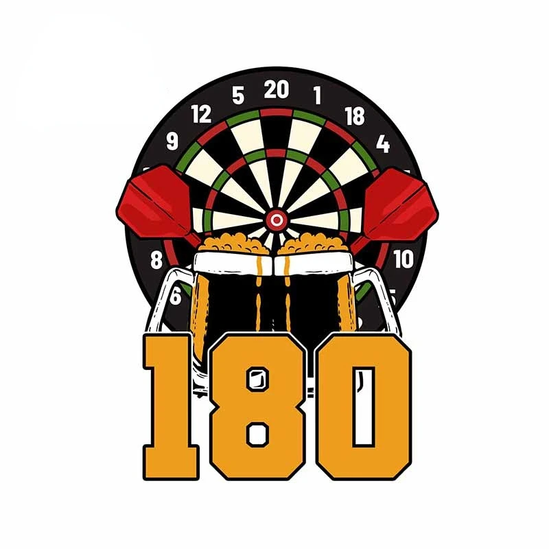 

Colored Personalized Darts 180 Beer Car Stickers Windshield Vinyl Waterproof Sunscreen Scratch-Proof Protector Decal Kk13*10cm