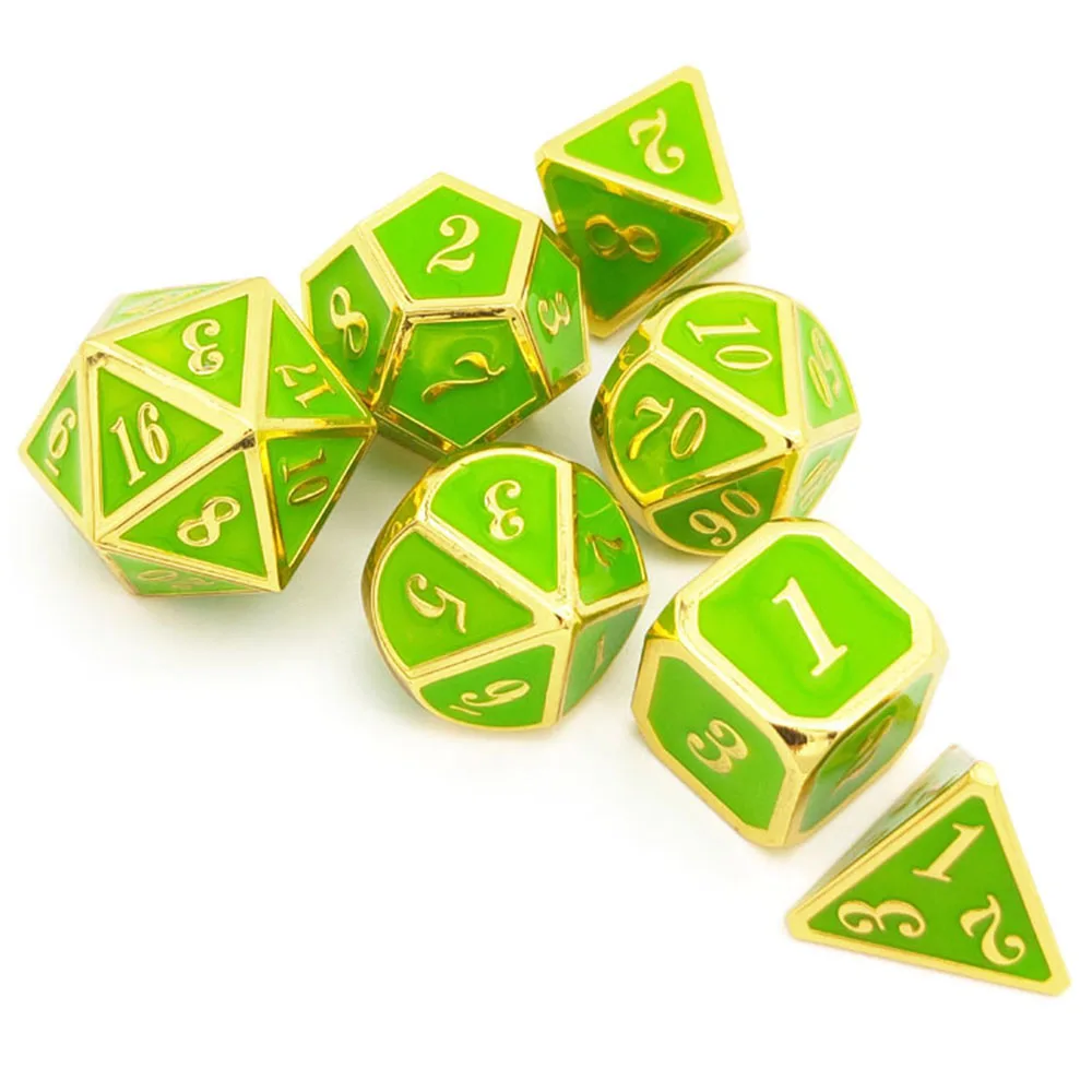 

7PCS Polyhedral Dice Zinc Alloy Dice Entertainment Gambling Playing Dice A Variety of Colors Table Games Accessories