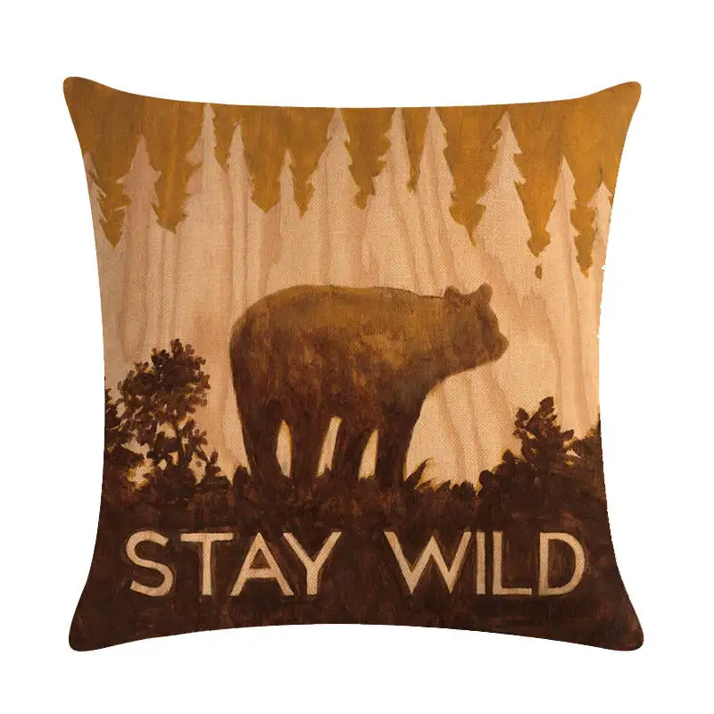 45x45 см винтажный коричневый Чехол для подушки с изображением животных