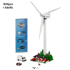 Новинка 2022, креативный экспертный город, электрическая ветряная турбина, строительные блоки, Классическая модель, фонарь со светодиодсветильник кой, детская игрушка