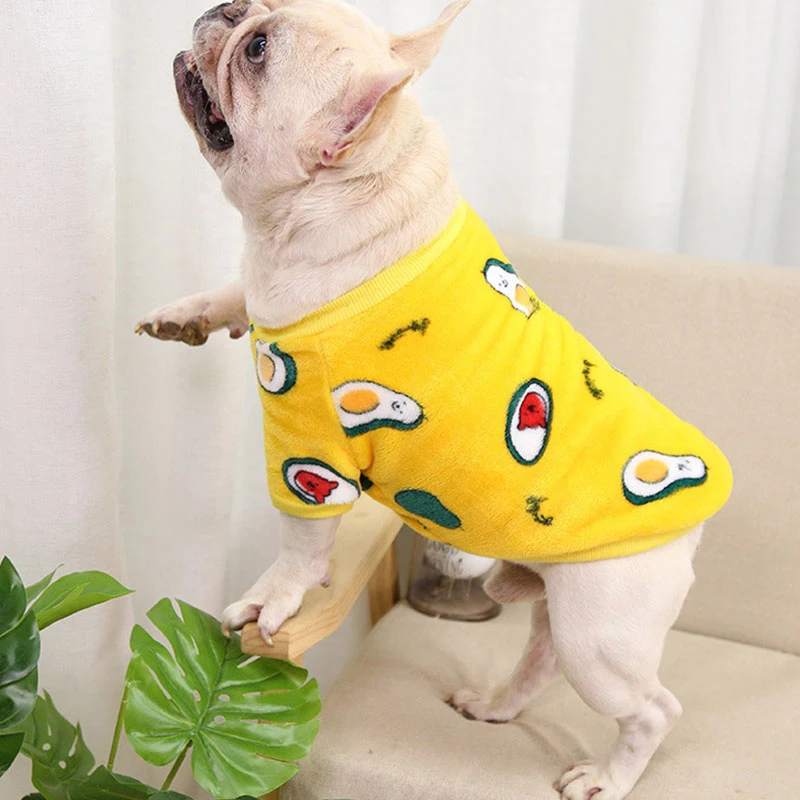 

New Cute Print Small Dog Hoodie Coat Winter Warm Pet Clothes for French Bulldog Shi-Tzu Sweatshirt Puppy Dog Cat Pet Clothing