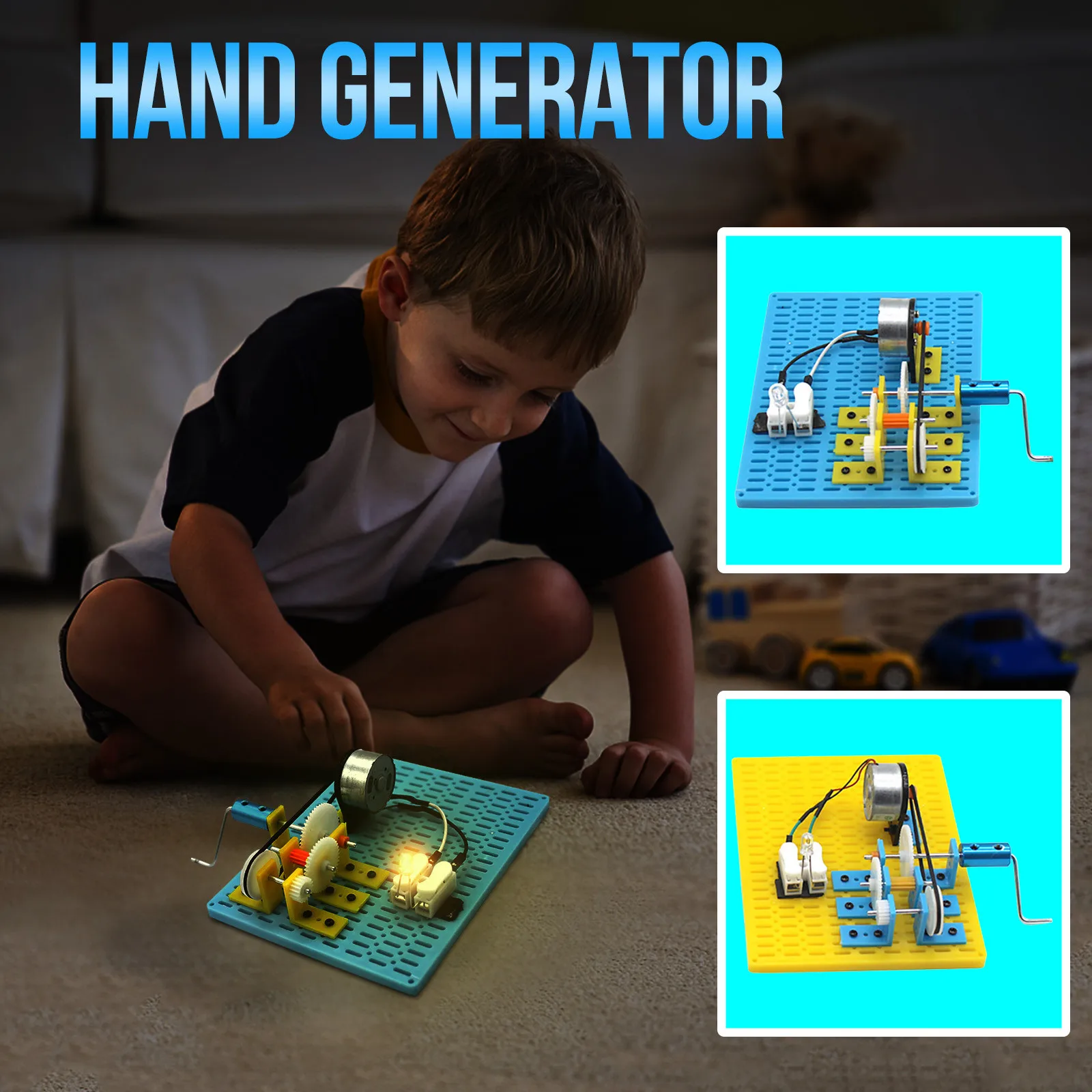 

Baby Toy Mini Hand Crank Generator Model Technology Kit Science Experiment Education Kids Toy LED Enlightenment Juguetes Gift