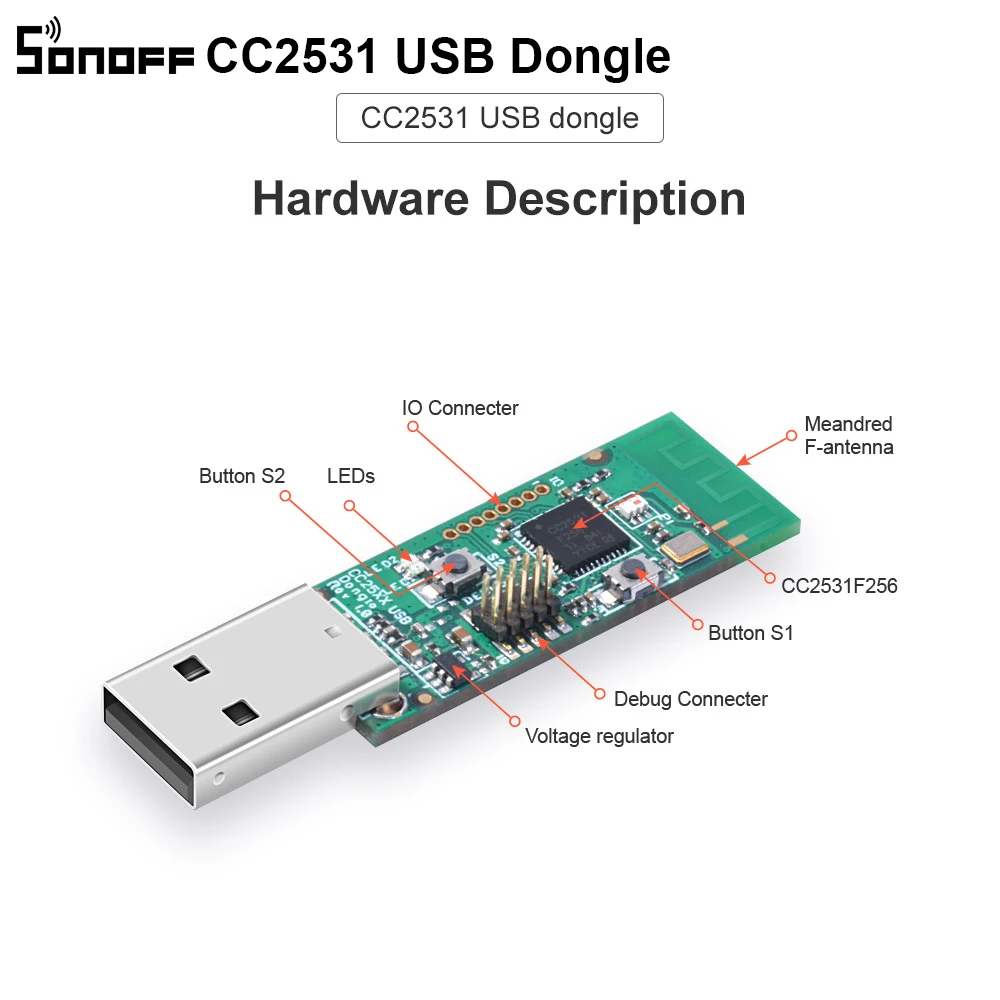 USB Модуль Itead SONOFF Zigbee CC2531 анализатор неизолированного модуля Packet Protocol модуль