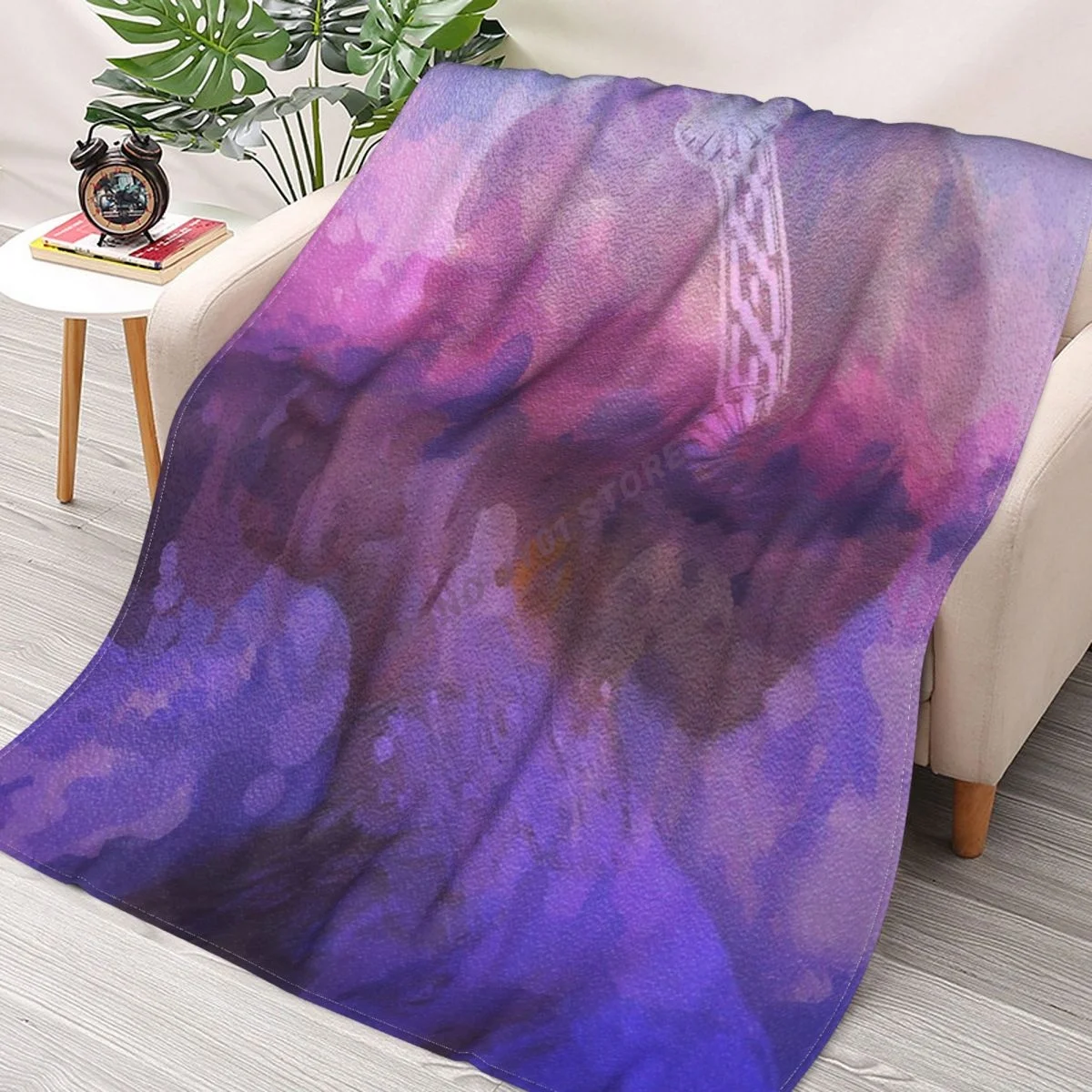 

Abstract Violet Vintage Lady Throw Blanket Sherpa Blanket cover Bedding soft Blankets