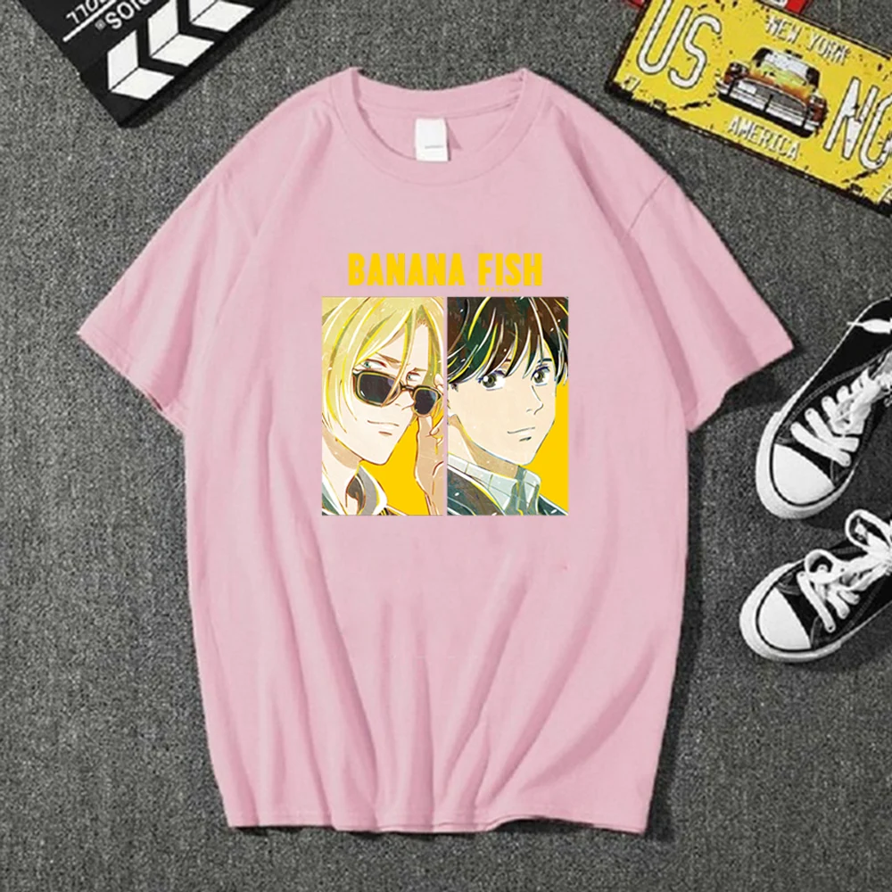 

Banana Fish Round Neck Short Sleeve Casual Hip Hop T-shirt