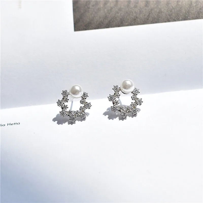 Корейская мода Полые универсальные снежинки серьги женский цветок имитация