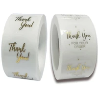 500pcs labels 1inch clear gold foil thank you stickers for wedding pretty gift cards envelope sealing label stickers