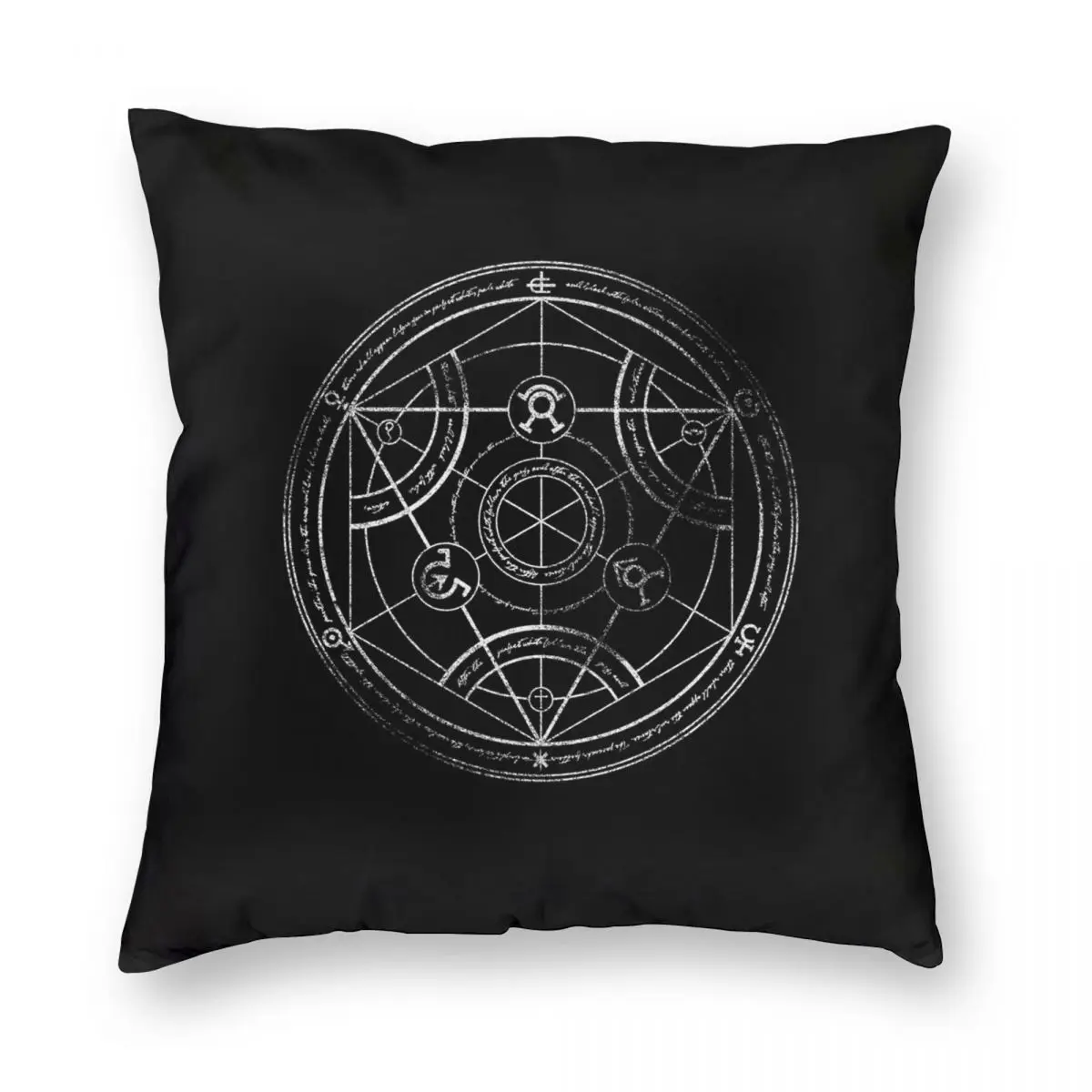 

Human Transmutation Circle Chalk Square Pillowcase Polyester Linen Velvet Pattern Zip Decor Pillow Case Home Cushion Cover