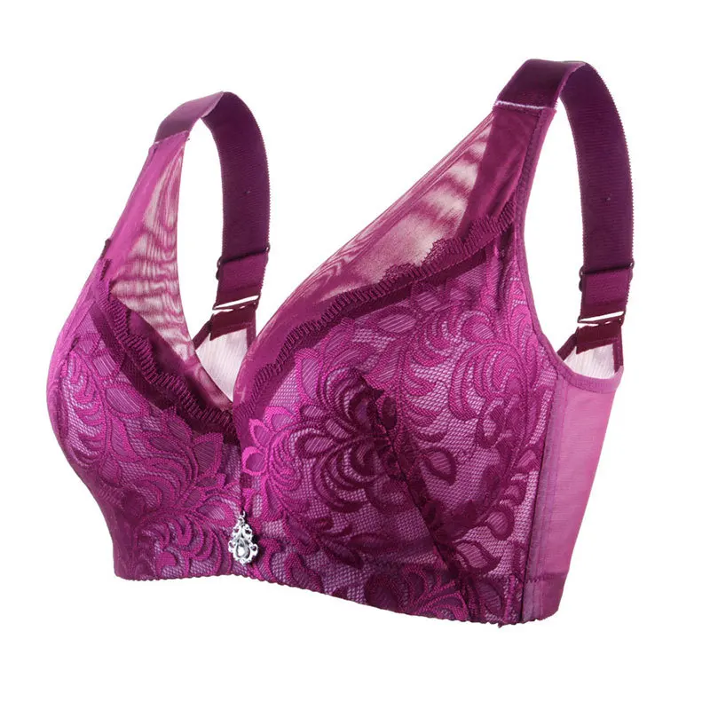 Большие бюстгальтеры для женщин супер пуш ап сетчатый кружевной бюстгальтер на