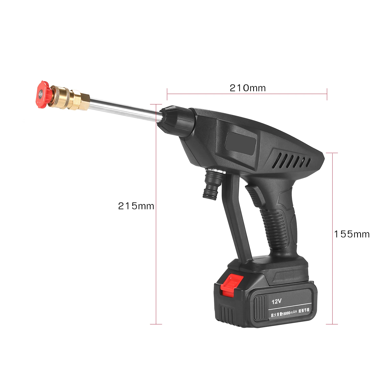 

12V Portable High Pressure Washer Machine 15A 30Bar Cordless Washer Gun Foam Generator Nozzle Water Pump Auto Garden Sprayer