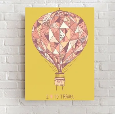 Постер с большим деревом в скандинавском стиле красочный воздушный шар