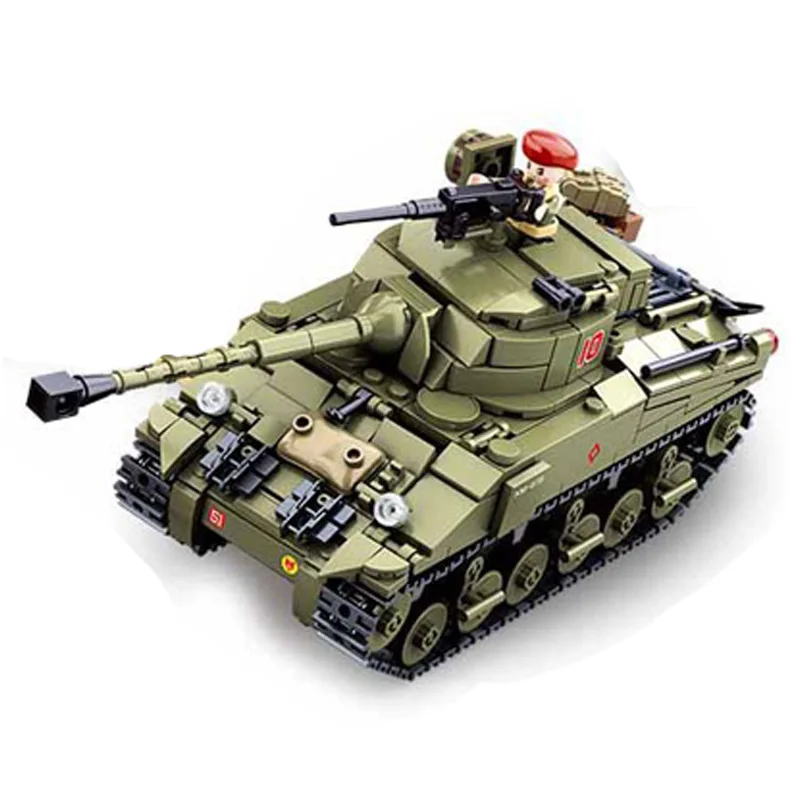 

790Pcs World War II The Battle of Elalamein Montgomery Desert Fox Building Blocks WW2 Military Tank Model Toys Gift For Children
