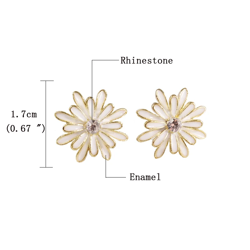 Новое поступление женские классические серьги гвоздики с цветами простая белая
