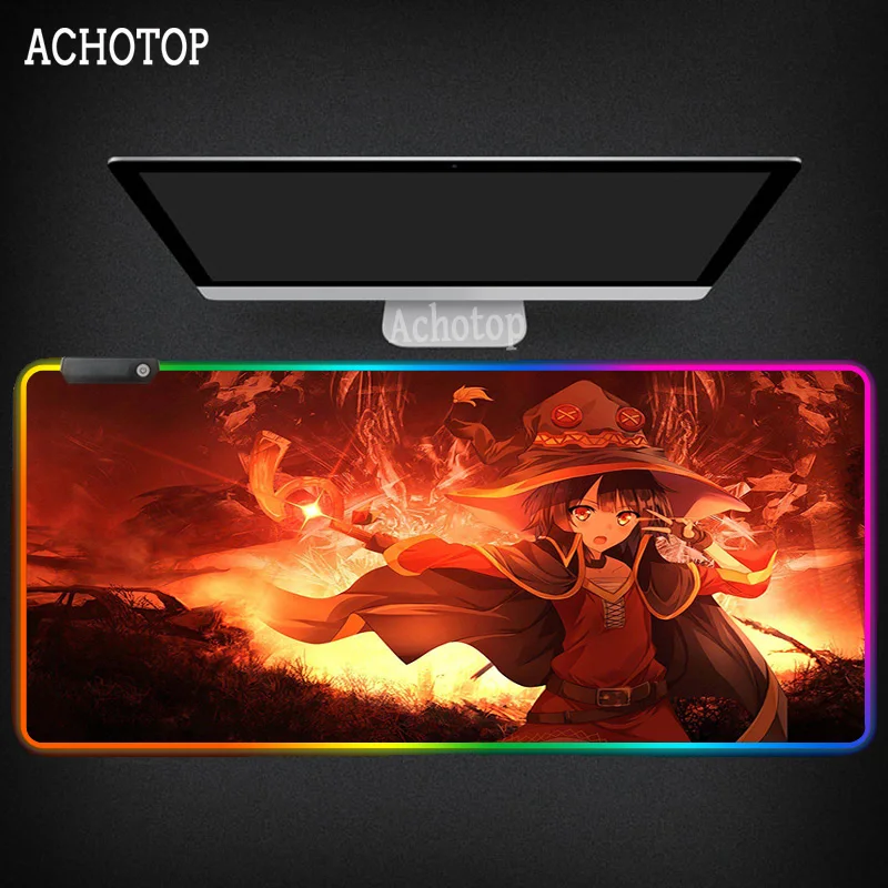 

Anime Konosuba Kawaii Mouse Pad RGB Large Size Rubber PC Computer LED Light Gaming Table Mouse Pad Desk Mat for LOL Cs Go DOTA2