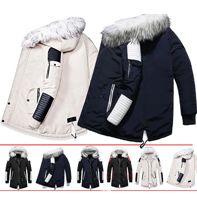 CYSINCOS брендовая новая зимняя куртка для мужчин плотные теплые парки Повседневная