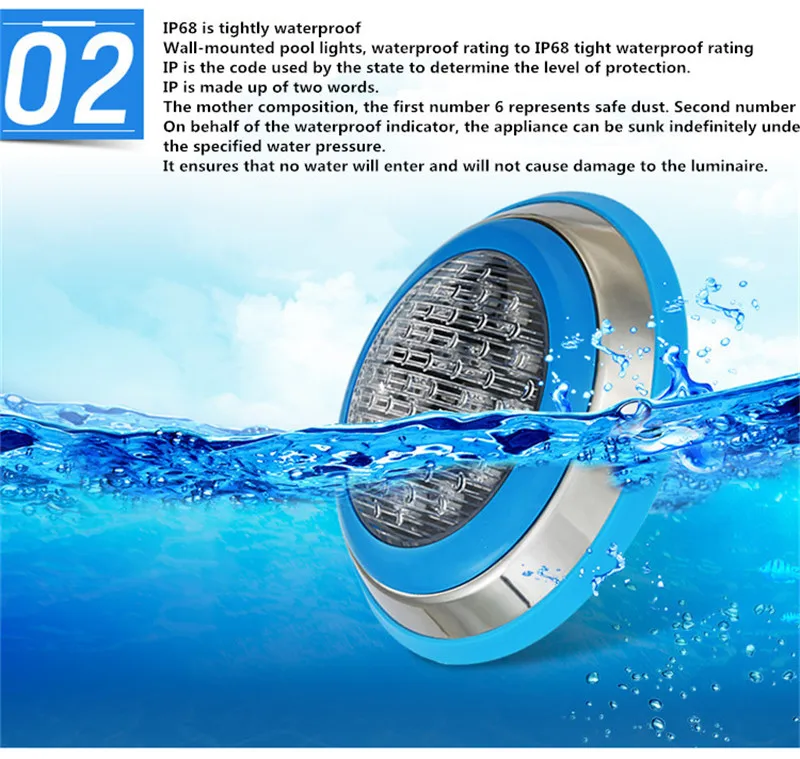 Водонепроницаемый светодиодный светильник для бассейна уличный подводный