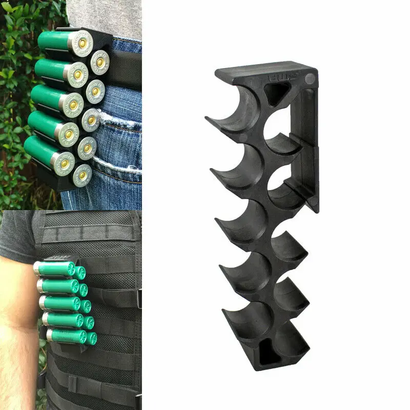 Тактический чехол для журнала Molle 12GA Shotgun Shell Ammo Carrier 10 Круглый с зажимом 12