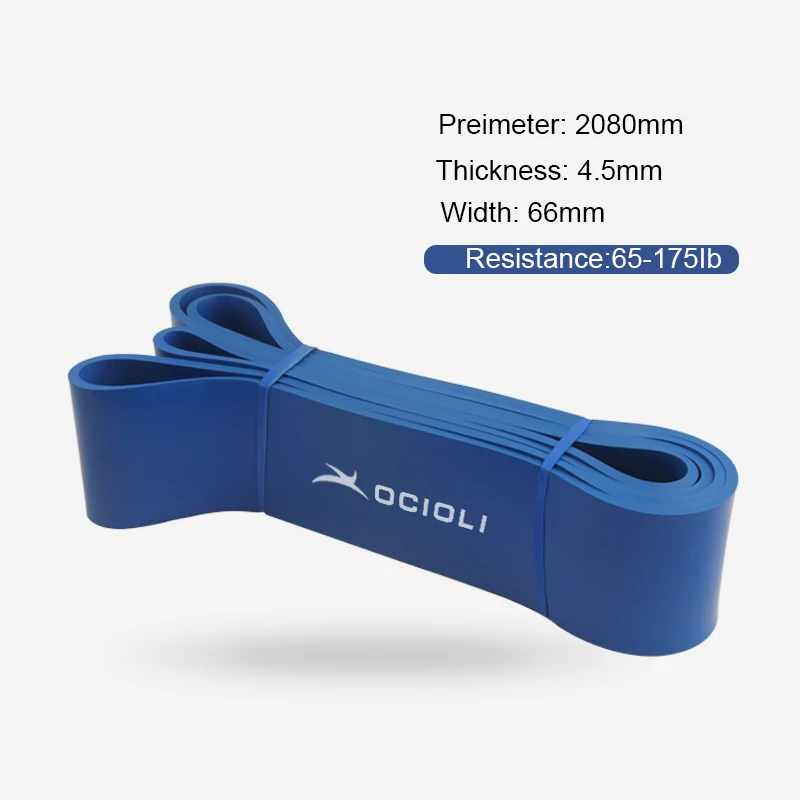 Blue Resistance Band Sports Fitness Elastic Band Natural Latex Fitness Elastic Training Belt Yoga Resistance Band - Цвет: Blue
