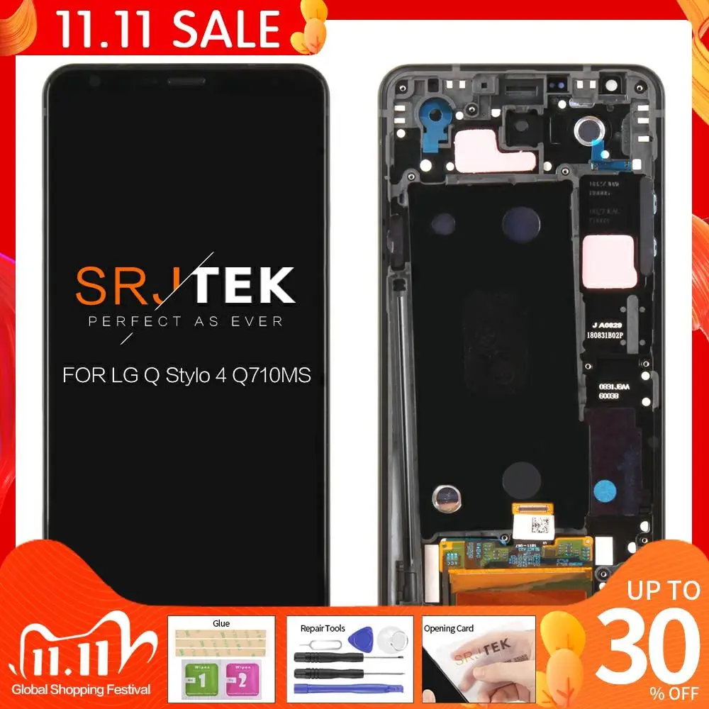 

Tested 6.2'' For LG Q Stylo 4 Q710 LCD For LG Q710 Display Panel Touch Screen Digitizer Sensor Glass Frame Display Q710MS Q710CS